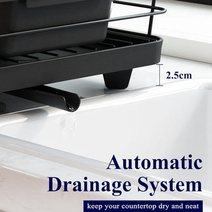 CARLA HOME Dish Drying Rack for Kitchen Counter with Removable Drip Tray, Utensil Holder and Cutlery Organizer-2050057500362936326
