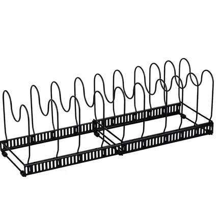 CARLA HOME Expandable Pot and Pan Organizer Rack for Cabinet with 10 Adjustable Dividers, Lid & Cookware Holder for Kitchen Pantry or Countertop Storage-2050057500530708487