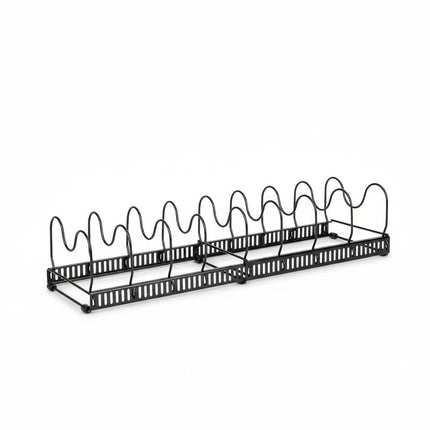CARLA HOME Expandable Pot and Pan Organizer Rack for Cabinet with 10 Adjustable Dividers, Lid & Cookware Holder for Kitchen Pantry or Countertop Storage-2050057500530708488