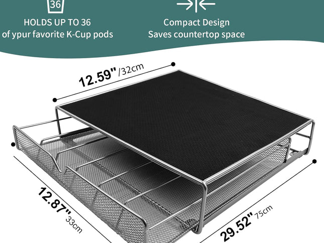 CARLA HOME K-Cup Coffee Pod Drawer for 36 Coffee Pods Storage for Home Kitchen Counter Organizer-2050057500685897730