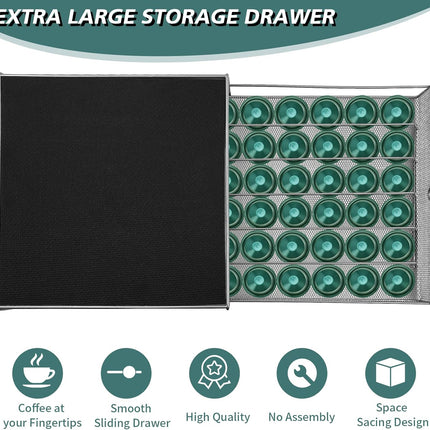 CARLA HOME K-Cup Coffee Pod Drawer for 36 Coffee Pods Storage for Home Kitchen Counter Organizer-2050057500685897731