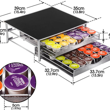 CARLA HOME K-Cup Coffee Pod Drawer for 72 Coffee Pods Storage for Home Kitchen Counter Organizer-2050057500866252806