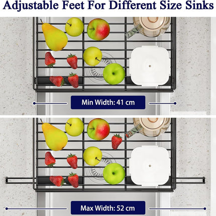CARLA HOME Expandable Dish Drying Rack with Drainage Spout, Utensil Holder & Drainboardfor Kitchen Countertop Organizer (2 tier)-2050057501205991428