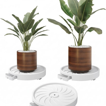CARLA HOME 2-Pack Rolling Plant Stand with 360° Wheels for Indoor Pots (26 cm)-2050057504876007424