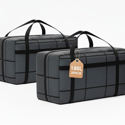 CARLA HOME 2-Pack 180L Extra Large Moving Storage Bags with Handles & Duty Zippered for Clothes, Travel, Space Saving & Camping-2050057505639370752