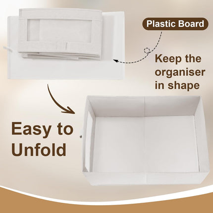 CARLA HOME 6 Pack Closet Storage Bins with Clear Window for Shelves, Clothes, Toys, Wardrobe & Bedroom Organization-2050057505802948612