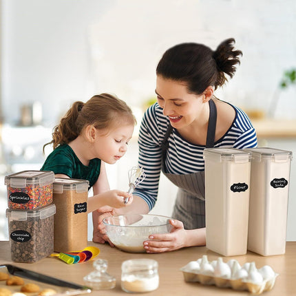 CARLA HOME 8 Piece Airtight Food Storage Containers Set with Lids & Labels for Kitchen Storage-2050057506415316993