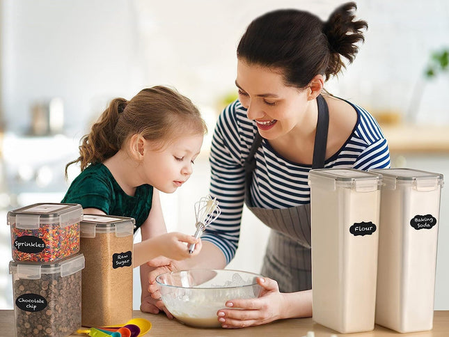 CARLA HOME 8 Piece Airtight Food Storage Containers Set with Lids & Labels for Kitchen Storage-2050057506415316993