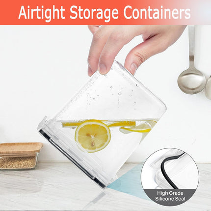CARLA HOME 8 Piece Airtight Food Storage Containers Set with Lids & Labels for Kitchen Storage-2050057506415316995