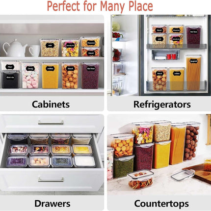 CARLA HOME 8 Piece Airtight Food Storage Containers Set with Lids & Labels for Kitchen Storage-2050057506415316996
