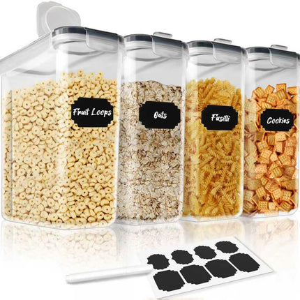 CARLA HOME Airtight Cereal Storage Containers BPA-Free Food Dispensers with Pouring Lids for Pantry & Kitchen (4 Pack 2,5L)-2050057506704723968