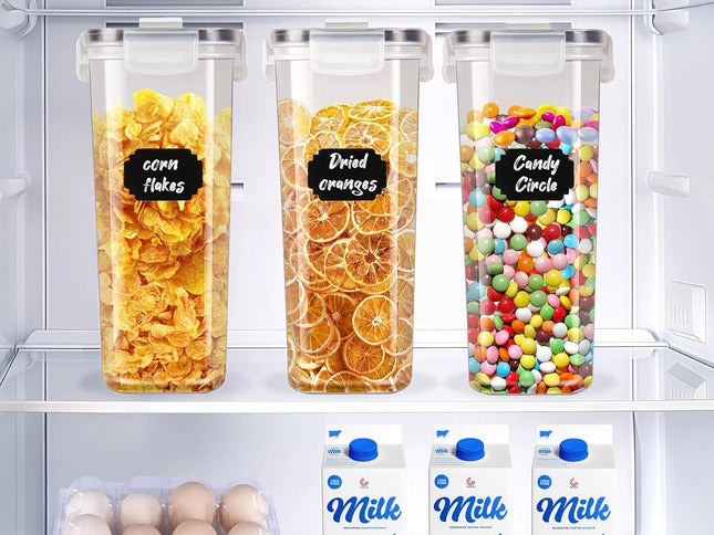 CARLA HOME Airtight Cereal Storage Containers BPA-Free Food Dispensers with Pouring Lids for Pantry & Kitchen (4 Pack 2,5L)-2050057506704723969