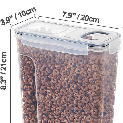 CARLA HOME Airtight Cereal Storage Containers BPA-Free Food Dispensers with Pouring Lids for Pantry & Kitchen (4 Pack 2,5L)-2050057506704723970