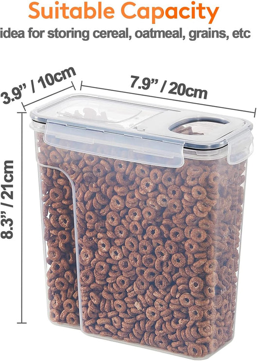 CARLA HOME Airtight Cereal Storage Containers BPA-Free Food Dispensers with Pouring Lids for Pantry & Kitchen (4 Pack 2,5L)-2050057506704723970