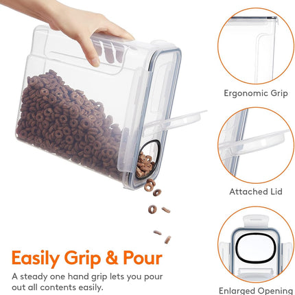 CARLA HOME Airtight Cereal Storage Containers BPA-Free Food Dispensers with Pouring Lids for Pantry & Kitchen (4 Pack 2,5L)-2050057506704723971