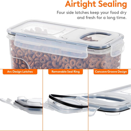 CARLA HOME Airtight Cereal Storage Containers BPA-Free Food Dispensers with Pouring Lids for Pantry & Kitchen (4 Pack 2,5L)-2050057506704723972