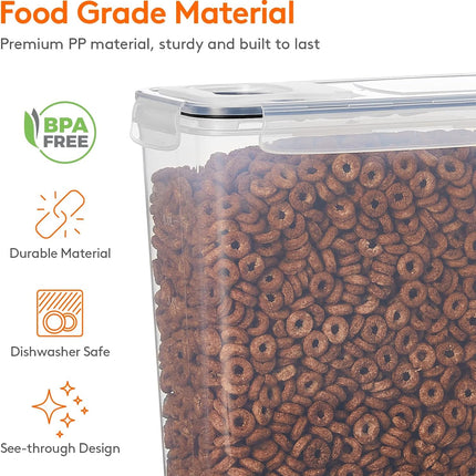 CARLA HOME Airtight Cereal Storage Containers BPA-Free Food Dispensers with Pouring Lids for Pantry & Kitchen (4 Pack 2,5L)-2050057506704723973