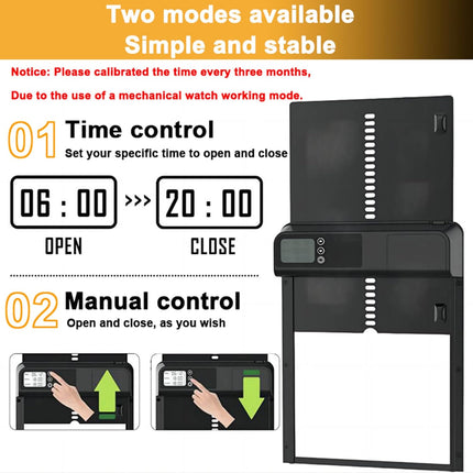 CARLA HOME Automatic Chicken Coop Door with Timer & LCD Screen, Anti-Pinch Safety, Easy Battery Operation & Weatherproof for Outdoor Coops-2050057507652636673