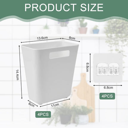 CARLA HOME 4-Pack Self-Adhesive Wall Storage Box for Cabinet Doors, Kitchen, Bathroom & Office-2050057509091282945