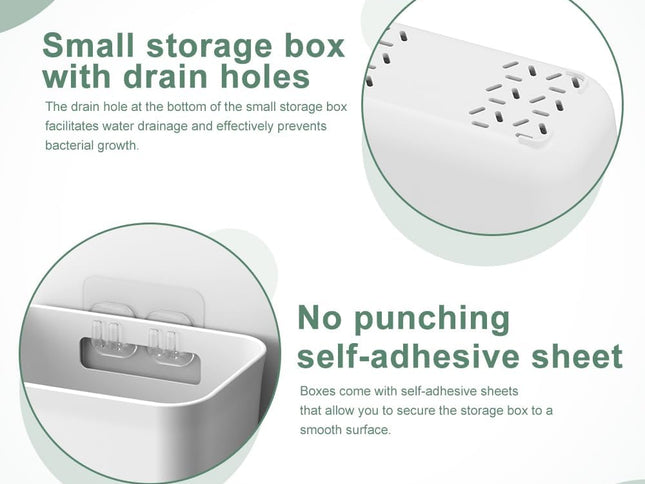 CARLA HOME 4-Pack Self-Adhesive Wall Storage Box for Cabinet Doors, Kitchen, Bathroom & Office-2050057509091282946