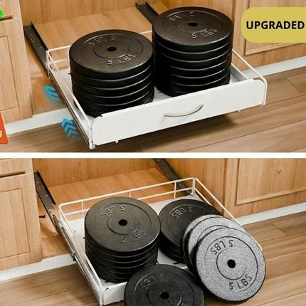 CARLA HOME Pull Out Dish Rack for Kitchen Cabinet with Slide Out Drawer Organizer for Plates, Bowls & Utensils-2050057509703651333