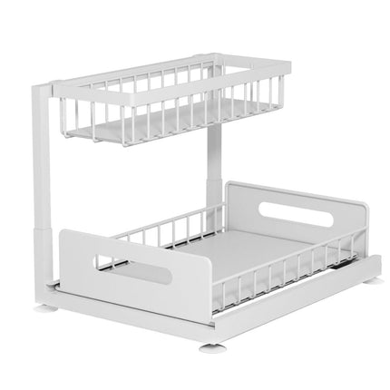 CARLA HOME 2 Tier Under Sink Organiser with Sliding Drawers for Kitchen & Bathroom-2050057510659952648