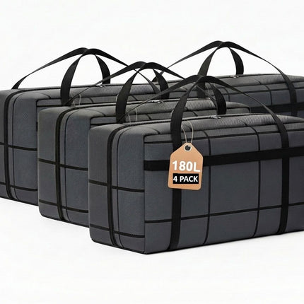 CARLA HOME 4-Pack 180L Extra Large Moving Storage Bags with Handles & Duty Zippered for Clothes, Travel, Space Saving & Camping-2050057512442531840