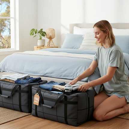 CARLA HOME 4-Pack 180L Extra Large Moving Storage Bags with Handles & Duty Zippered for Clothes, Travel, Space Saving & Camping-2050057512442531841