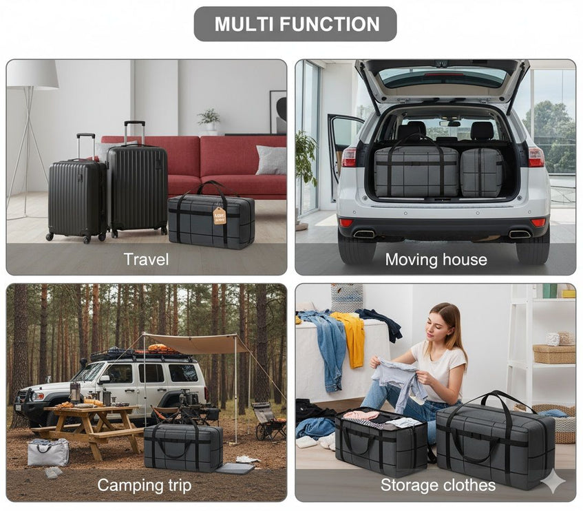 CARLA HOME 4-Pack 180L Extra Large Moving Storage Bags with Handles & Duty Zippered for Clothes, Travel, Space Saving & Camping-2050057512442531842