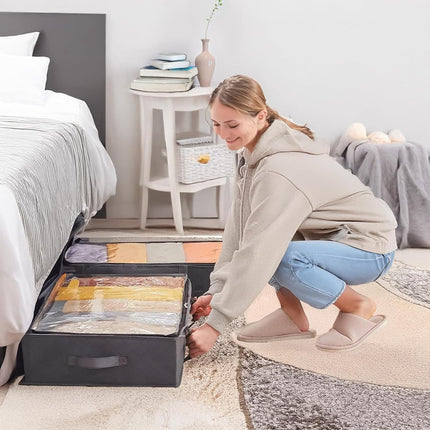 CARLA HOME 8 Pack Underbed Storage Bins with 90L Large Capacity Storage Containers for Comforters, Linen, Pillows, Toys, Towels, Blankets-2050057513046511623