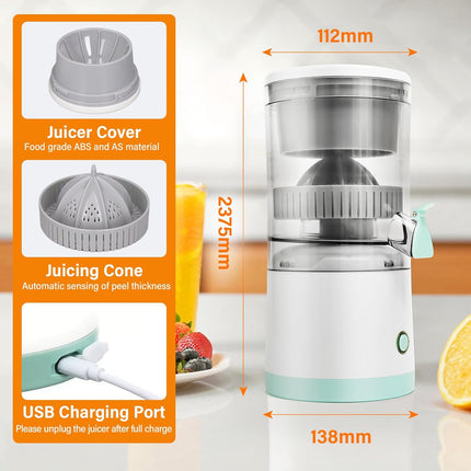 CARLA HOME Hands-Free Citrus Juicer with USB Rechargeable Electric Fruit Squeezer-2050057515454042114
