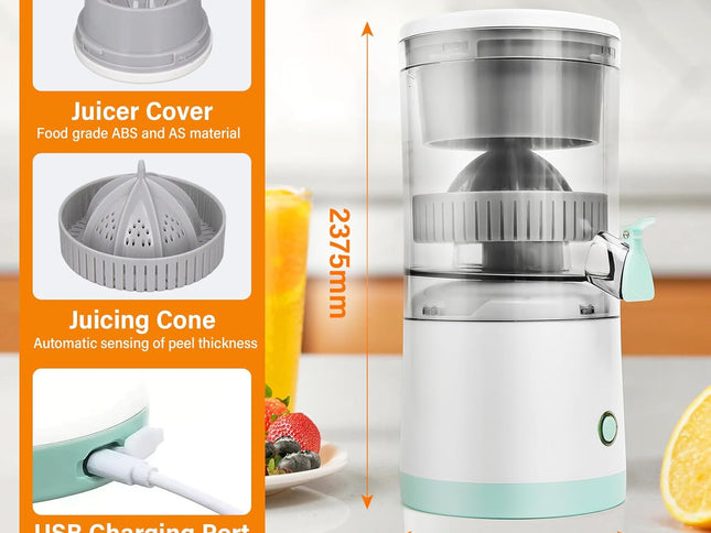 CARLA HOME Hands-Free Citrus Juicer with USB Rechargeable Electric Fruit Squeezer-2050057515454042114