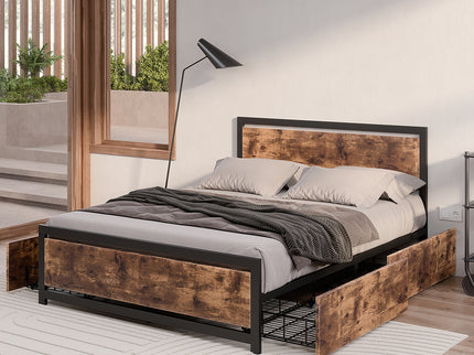 Levede Queen Bed Frame Industrial Mattress-1942353322489024518