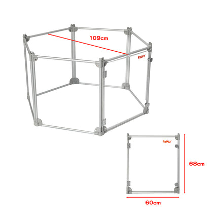 Pawz Pet Playpen Transparent Acrylic Clear Folding Dog Fence Kennel 6 Panel-1975420378624954370