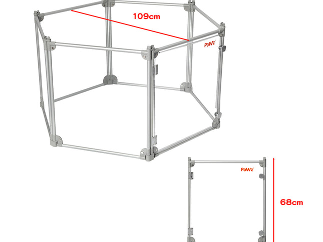 Pawz Pet Playpen Transparent Acrylic Clear Folding Dog Fence Kennel 6 Panel-1975420378624954370