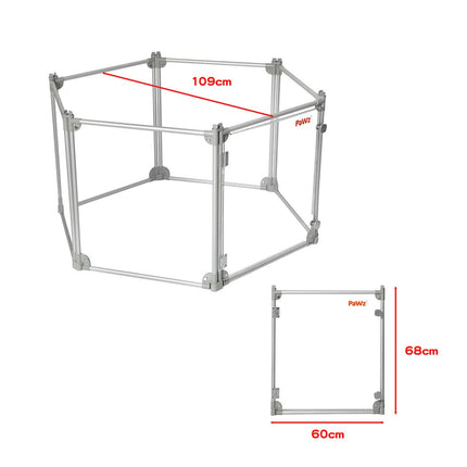 Pawz Pet Playpen Transparent Acrylic Clear Folding Dog Fence Kennel 6 Panel-1954802349851676674