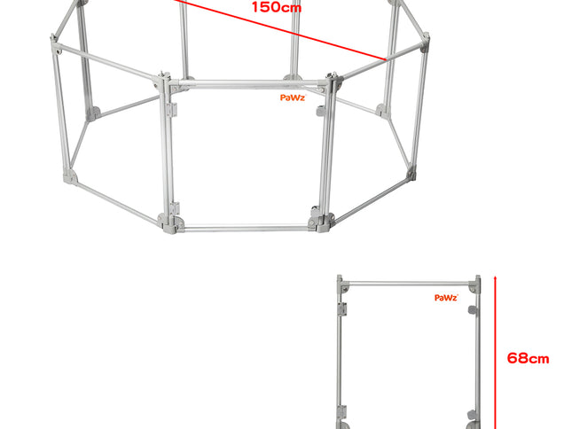 Pawz Pet Playpen Transparent Acrylic Clear Folding Dog Fence Kennel 8 Panel-1975420379035996162