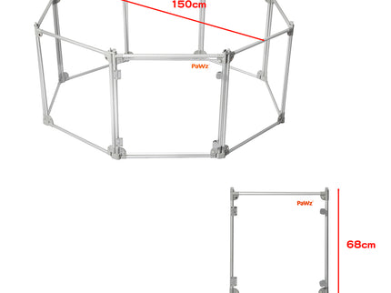 Pawz Pet Playpen Transparent Acrylic Clear Folding Dog Fence Kennel 8 Panel-1864184563715149826