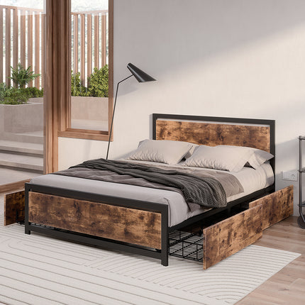 Levede Industrial Bed Frame Double Mattress-1973194033778003974