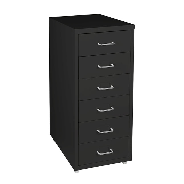 Levede 6 Drawer Office Cabinet Drawers Black-1973193874226679809