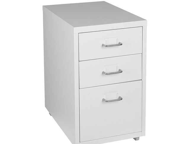 Levede 3 Drawer Office Drawers Cabinet White-1973193873249406977