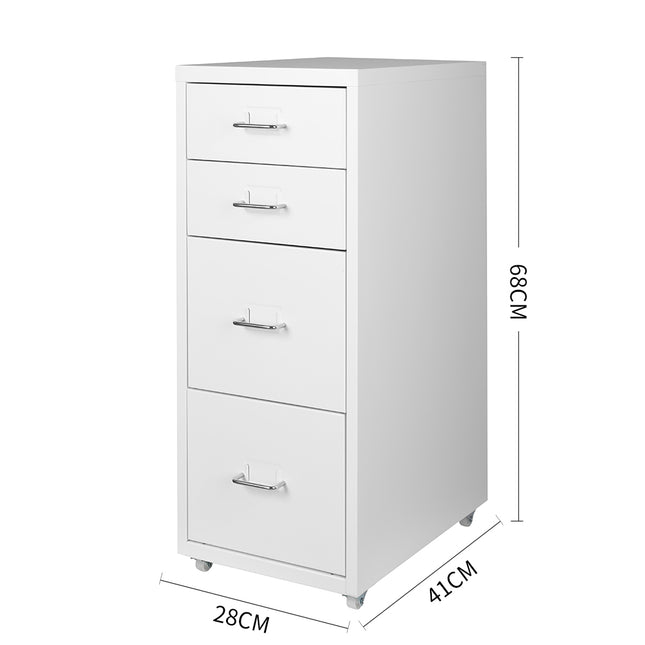 Levede 4 Drawer Office Drawers Cabinet White-1973193873647865858