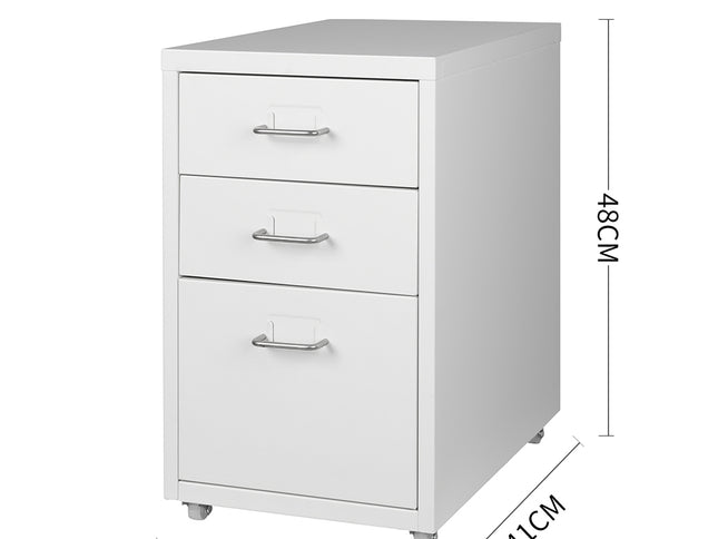 Levede 3 Drawer Office Drawers Cabinet White-1973193873249406978