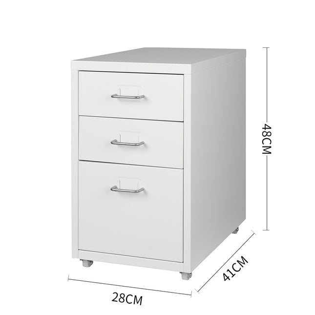 Levede 3 Drawer Office Drawers Cabinet White-1973193873249406978