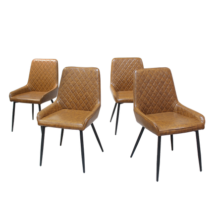 Dining Chairs x 8 Padded Seat PU Faux Leather-2006732734378151944