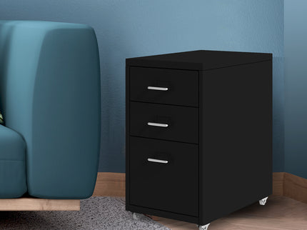 Levede 3 Drawer Office Drawers Cabinet Black-1910113086099034118