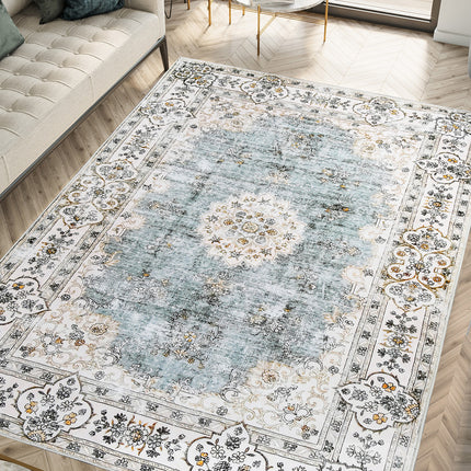 Marlow Floor Rug Short Pile Washable Vintage Carpet Soft Plush Non Slip 200x290-1954802390863581191