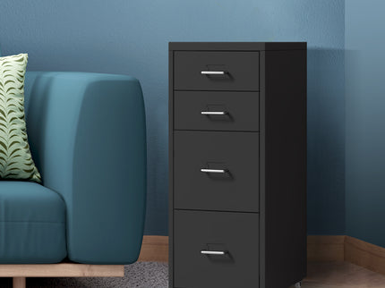 Levede 4 Drawer Office Drawers Cabinet Black-1922897592723836936