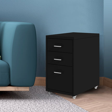 Levede 3 Drawer Office Drawers Cabinet Black-1973193873060663302