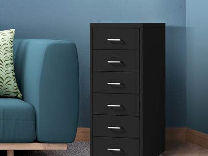 Levede 6 Drawer Office Cabinet Drawers Black-1922897593382342664